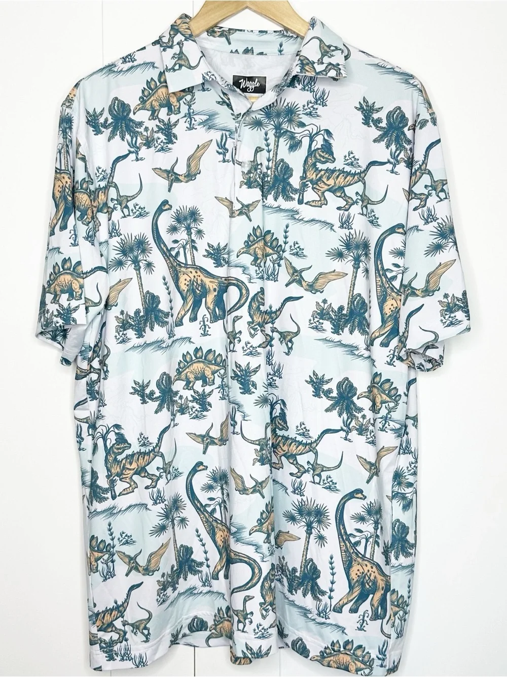 Waggle Land Before Waggle Dinosaurs Performance Golf Polo Shirt XL golf dry fit - Picture 3 of 9